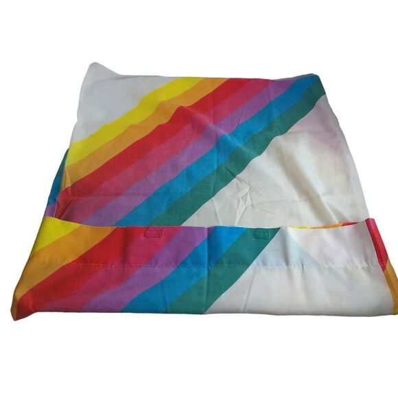Vintage Thomaston Mills Rainbow Twin Sheet 3 Piece Set READ - Picture 7 of 12